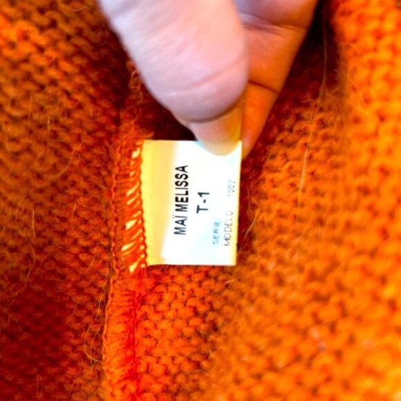 Melissa Cut Out Turtleneck Orange Sweater - Picture 8 of 14